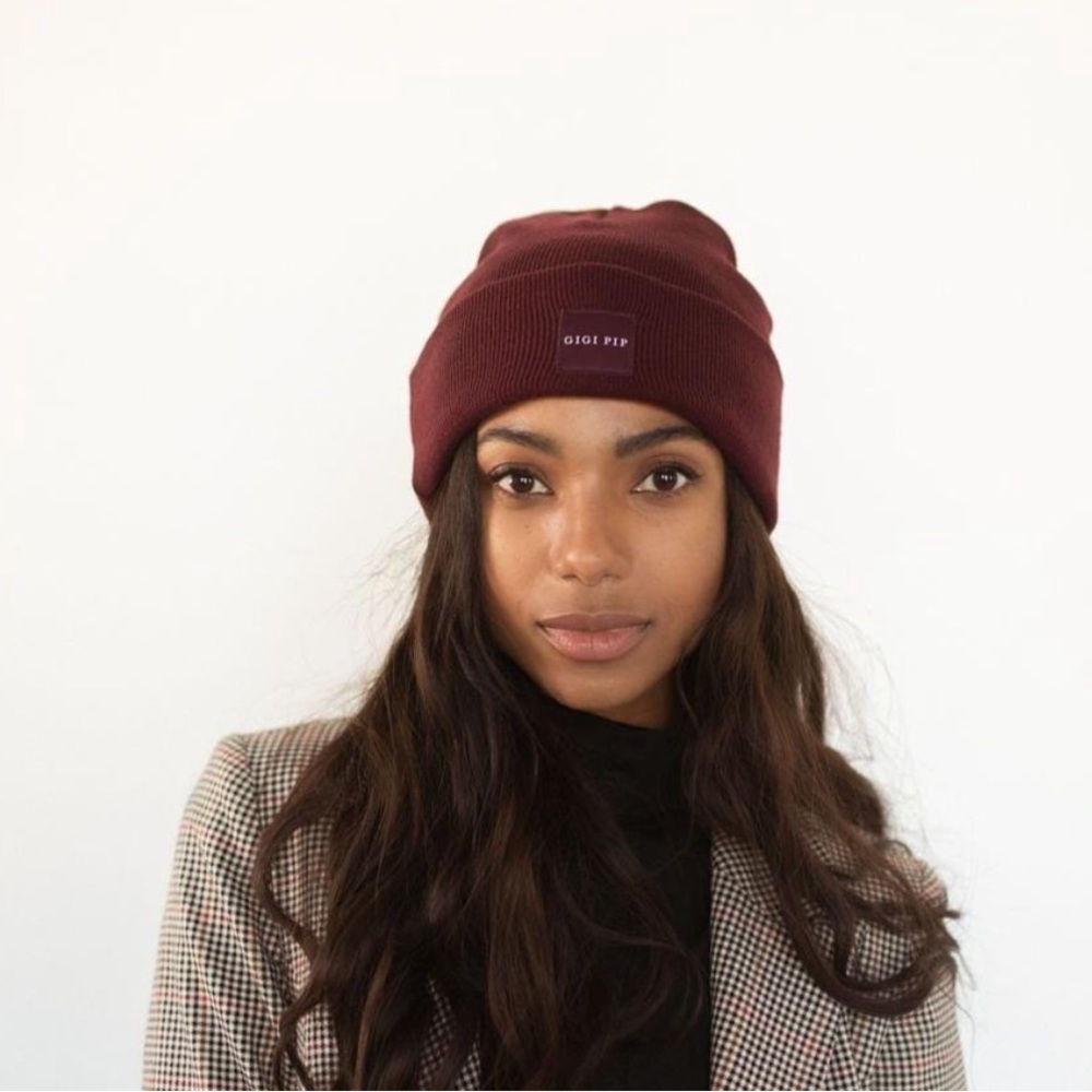Gigi Pip Maroon Beanie